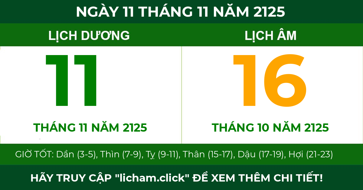 lịch âm ngày 11 tháng 11 năm 2125