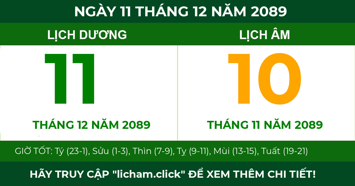 lịch âm ngày 11 tháng 12 năm 2089