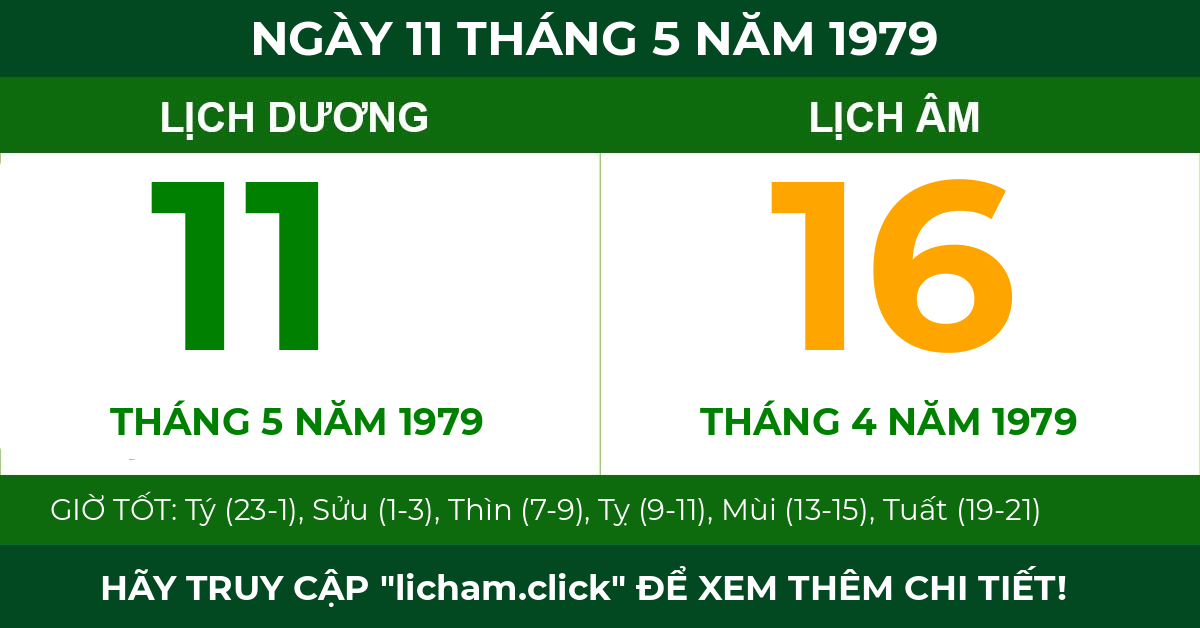lịch âm ngày 11 tháng 5 năm 1979