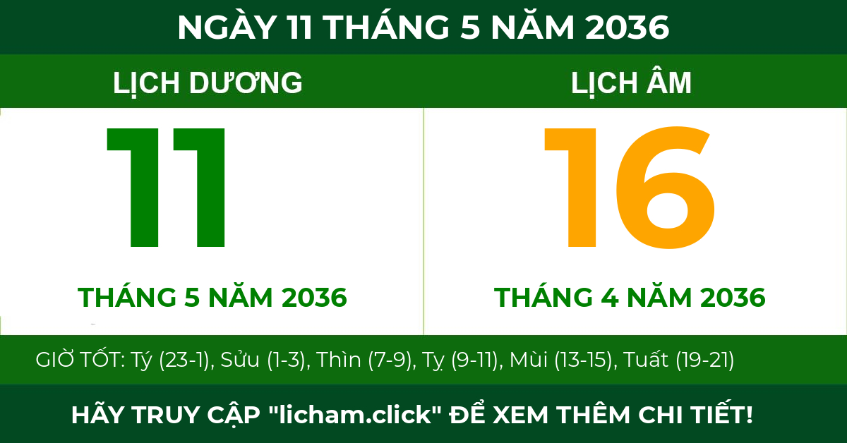 lịch âm ngày 11 tháng 5 năm 2036