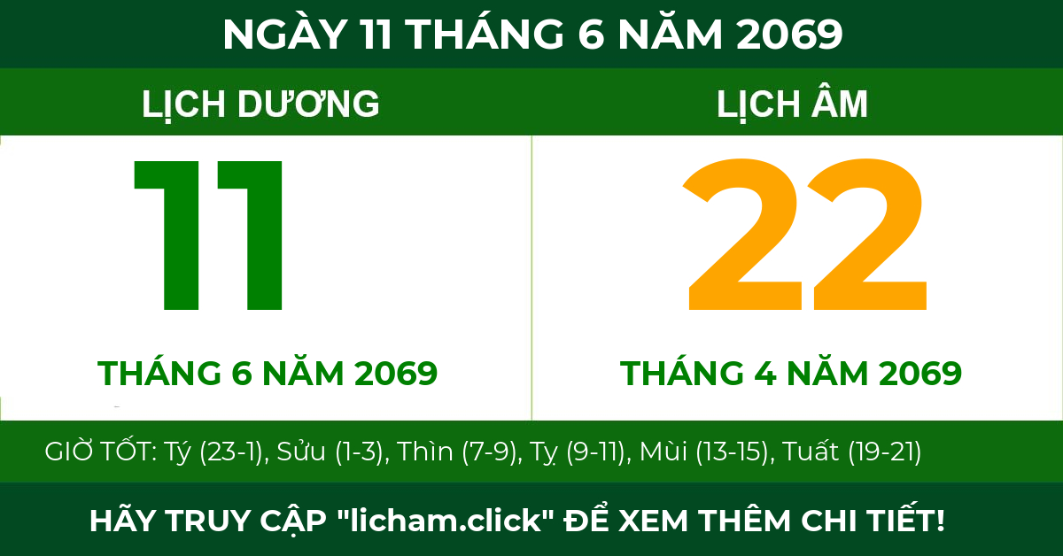 lịch âm ngày 11 tháng 6 năm 2069