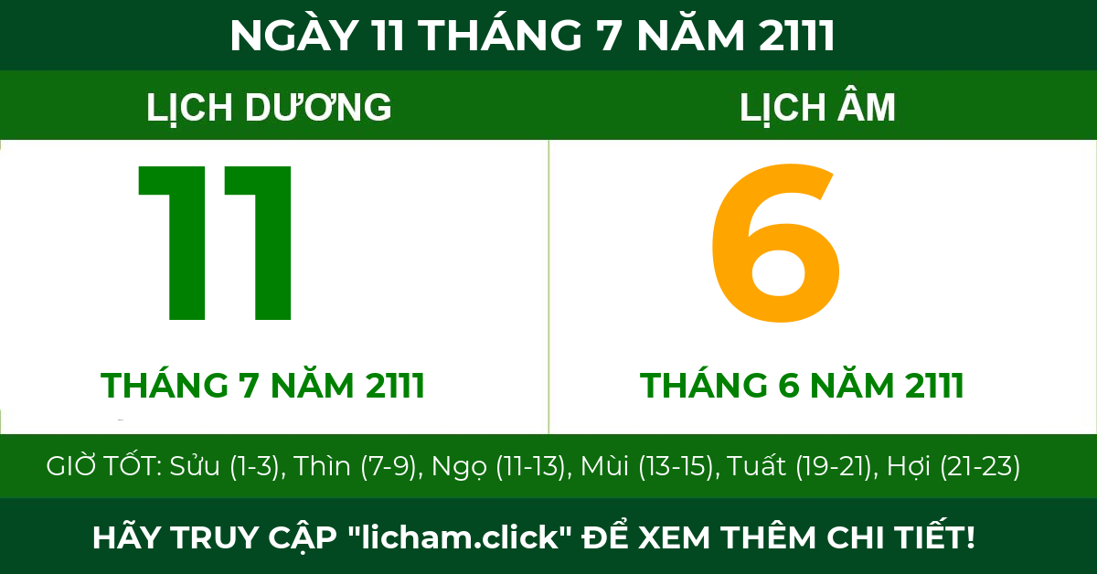 lịch âm ngày 11 tháng 7 năm 2111
