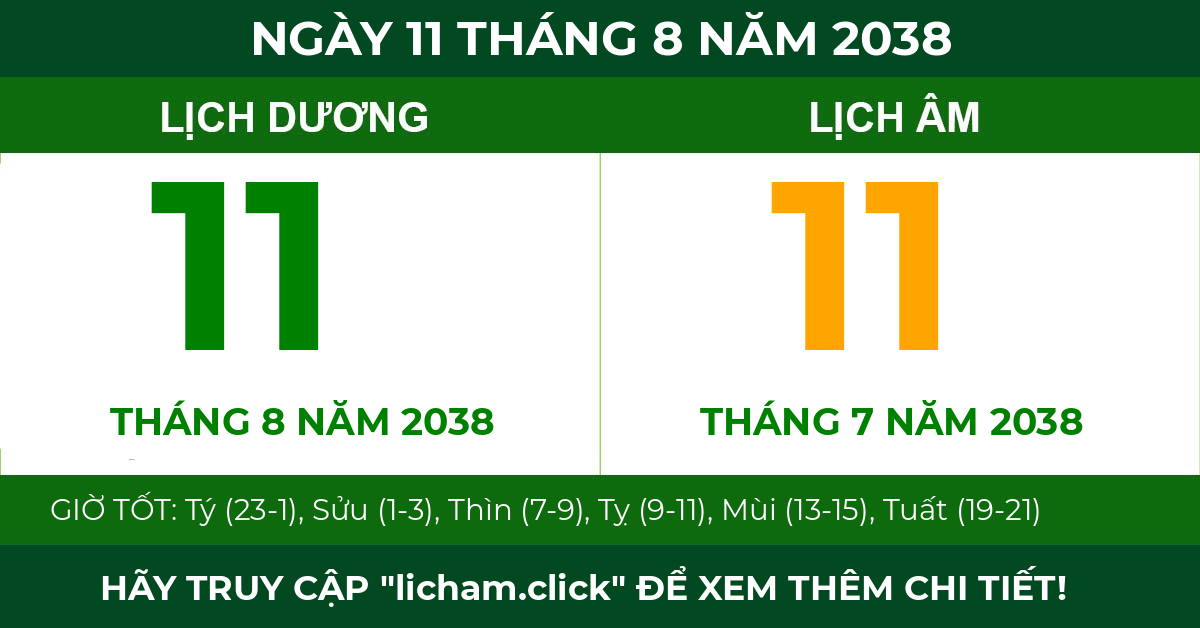 lịch âm ngày 11 tháng 8 năm 2038