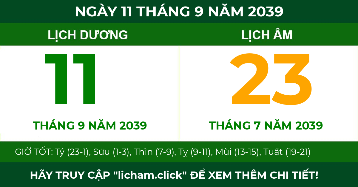 lịch âm ngày 11 tháng 9 năm 2039