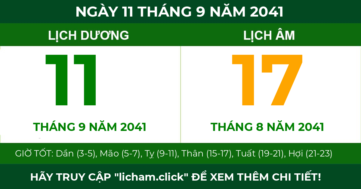 lịch âm ngày 11 tháng 9 năm 2041