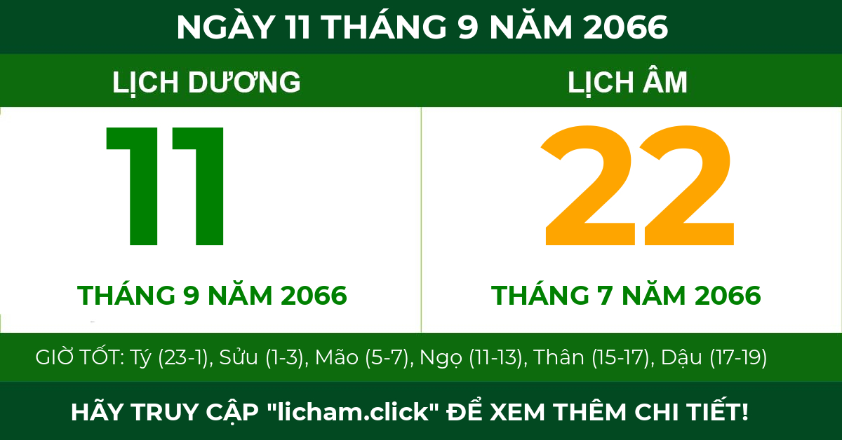 lịch âm ngày 11 tháng 9 năm 2066