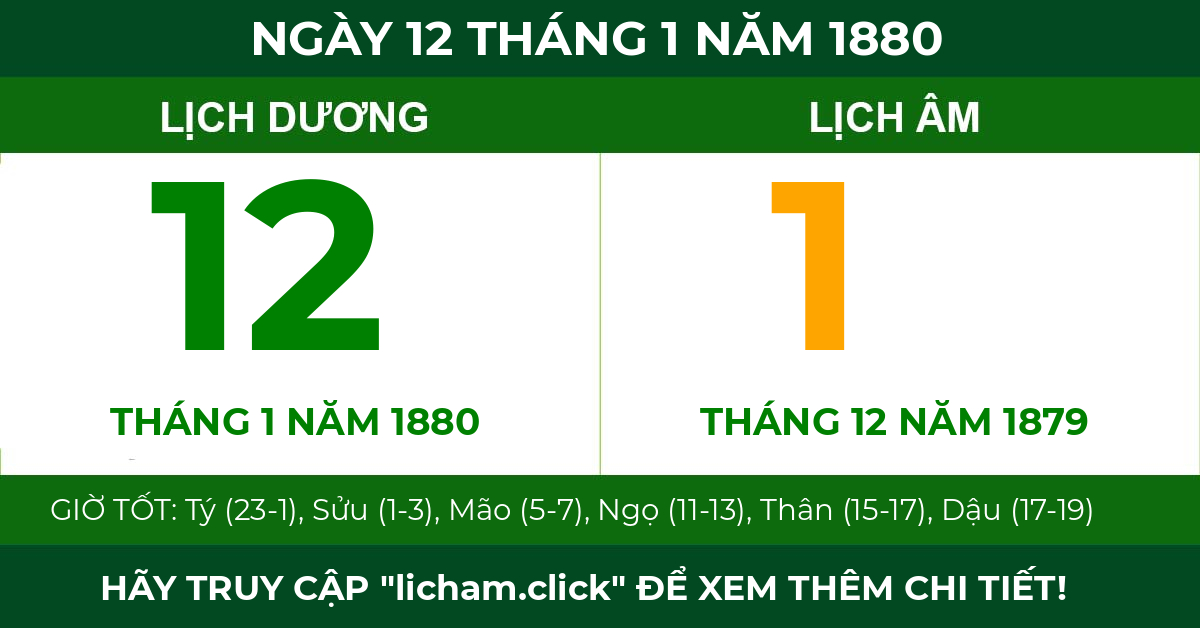 lịch âm ngày 12 tháng 1 năm 1880