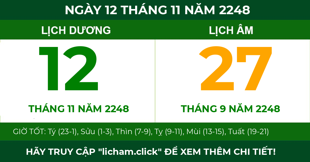 lịch âm ngày 12 tháng 11 năm 2248