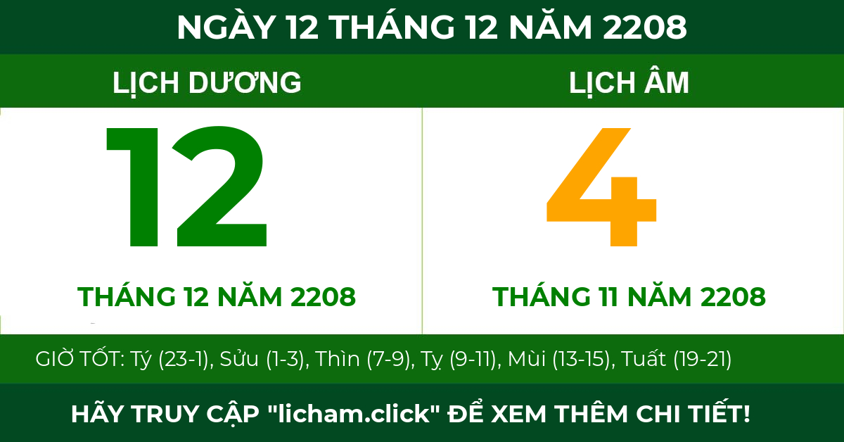 lịch âm ngày 12 tháng 12 năm 2208