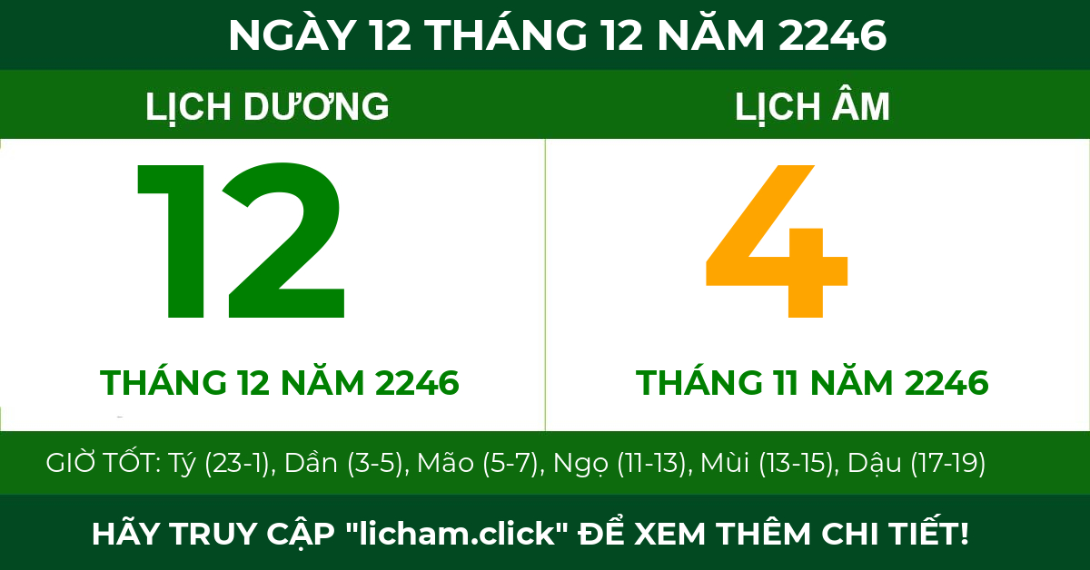 lịch âm ngày 12 tháng 12 năm 2246