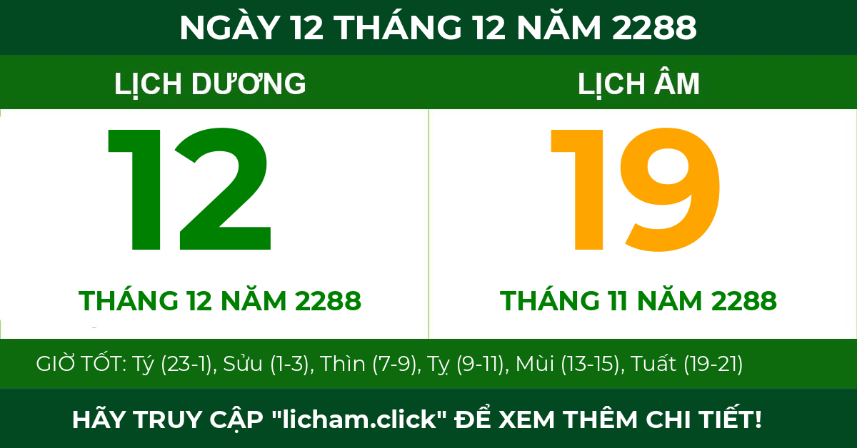 lịch âm ngày 12 tháng 12 năm 2288