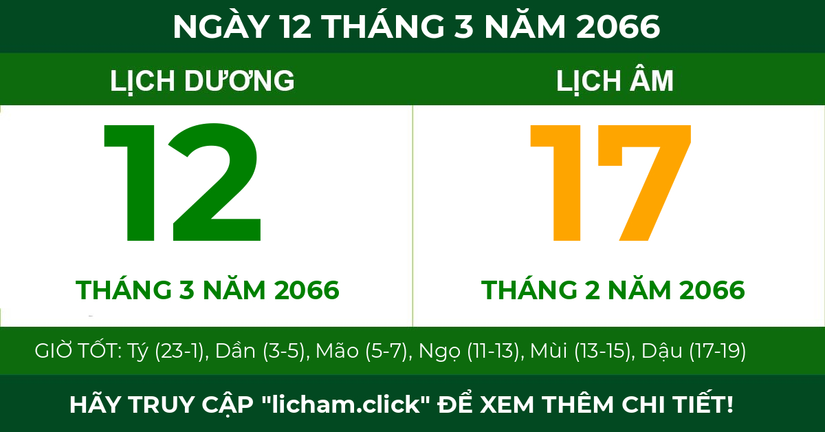 lịch âm ngày 12 tháng 3 năm 2066