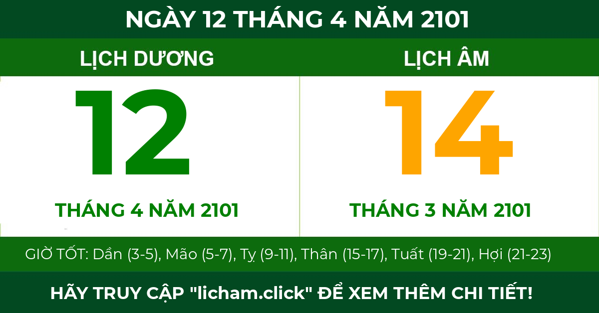 lịch âm ngày 12 tháng 4 năm 2101