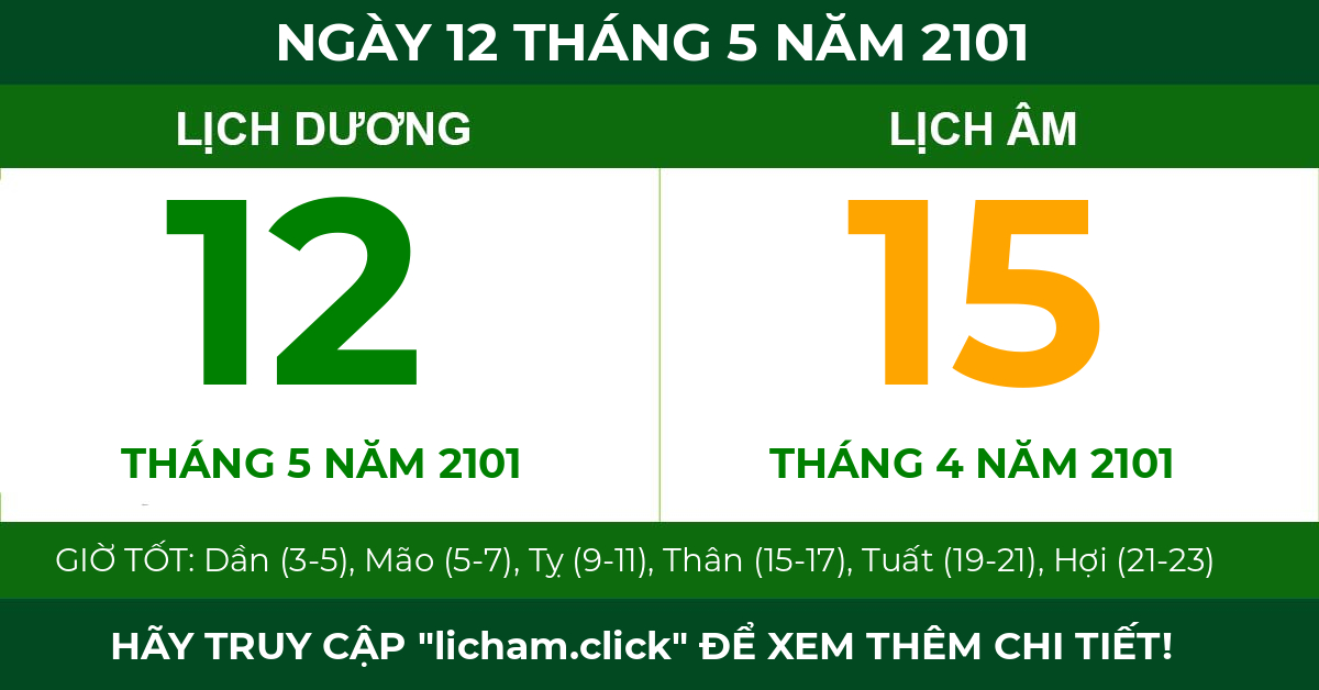lịch âm ngày 12 tháng 5 năm 2101