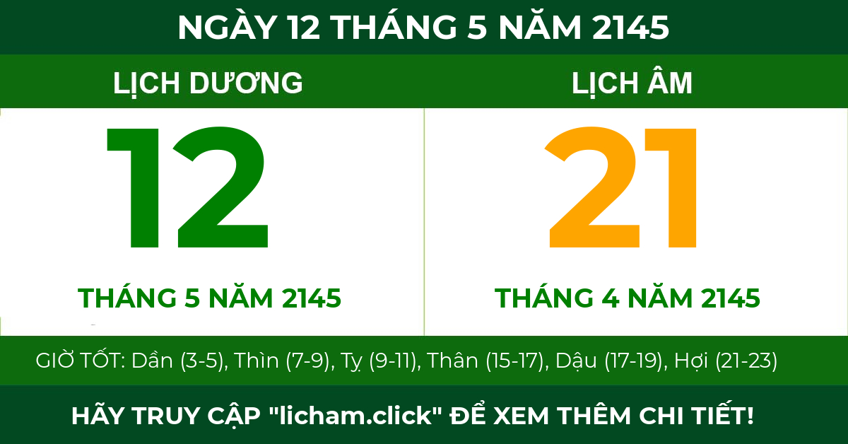 lịch âm ngày 12 tháng 5 năm 2145