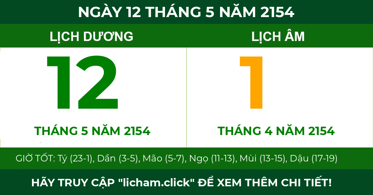 lịch âm ngày 12 tháng 5 năm 2154