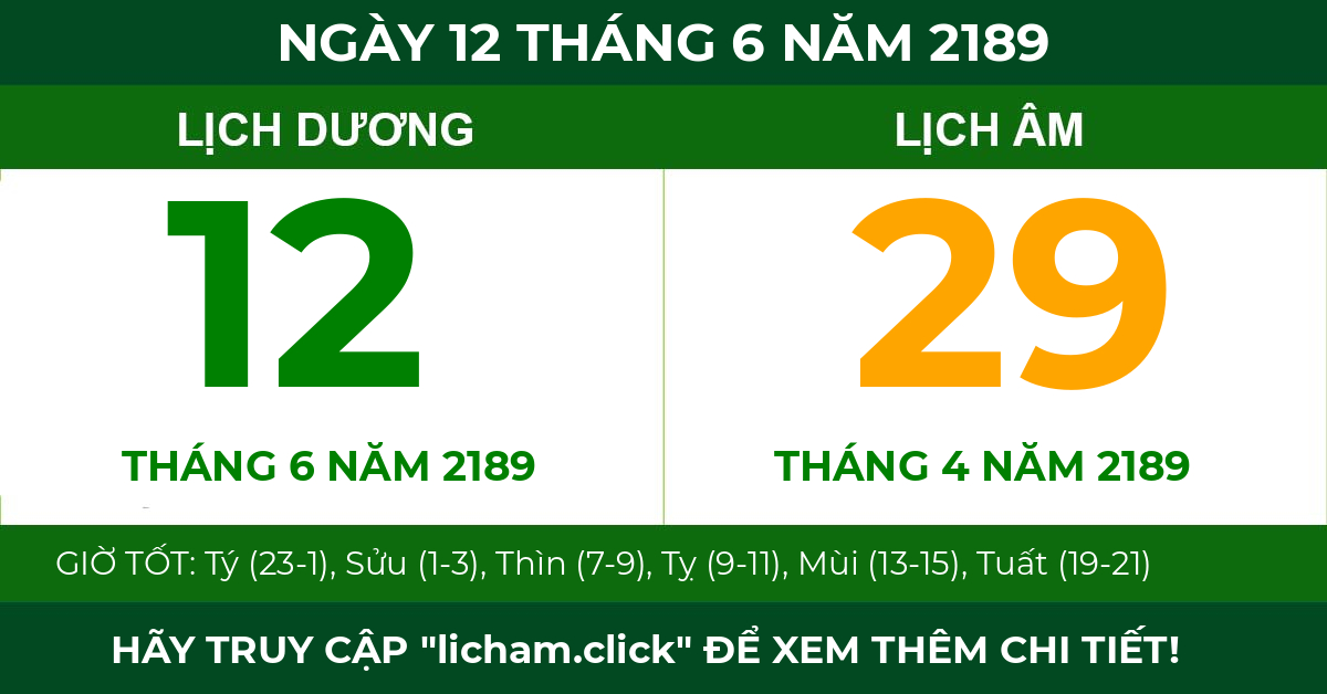lịch âm ngày 12 tháng 6 năm 2189