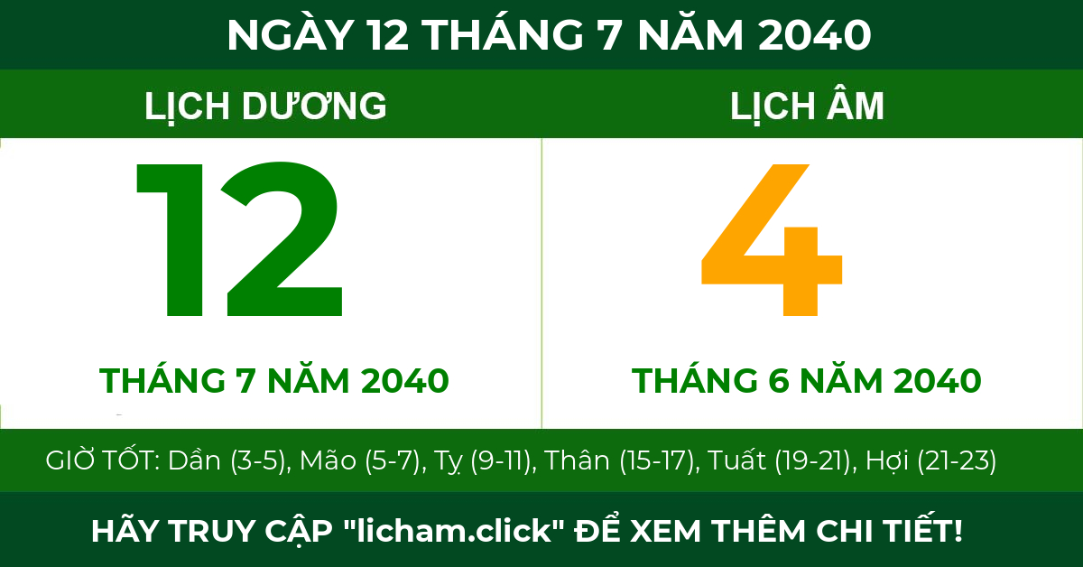 lịch âm ngày 12 tháng 7 năm 2040