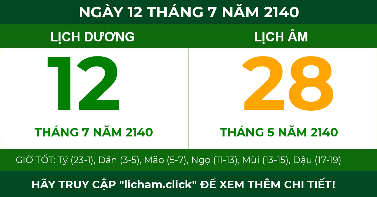 lịch âm ngày 12 tháng 7 năm 2140