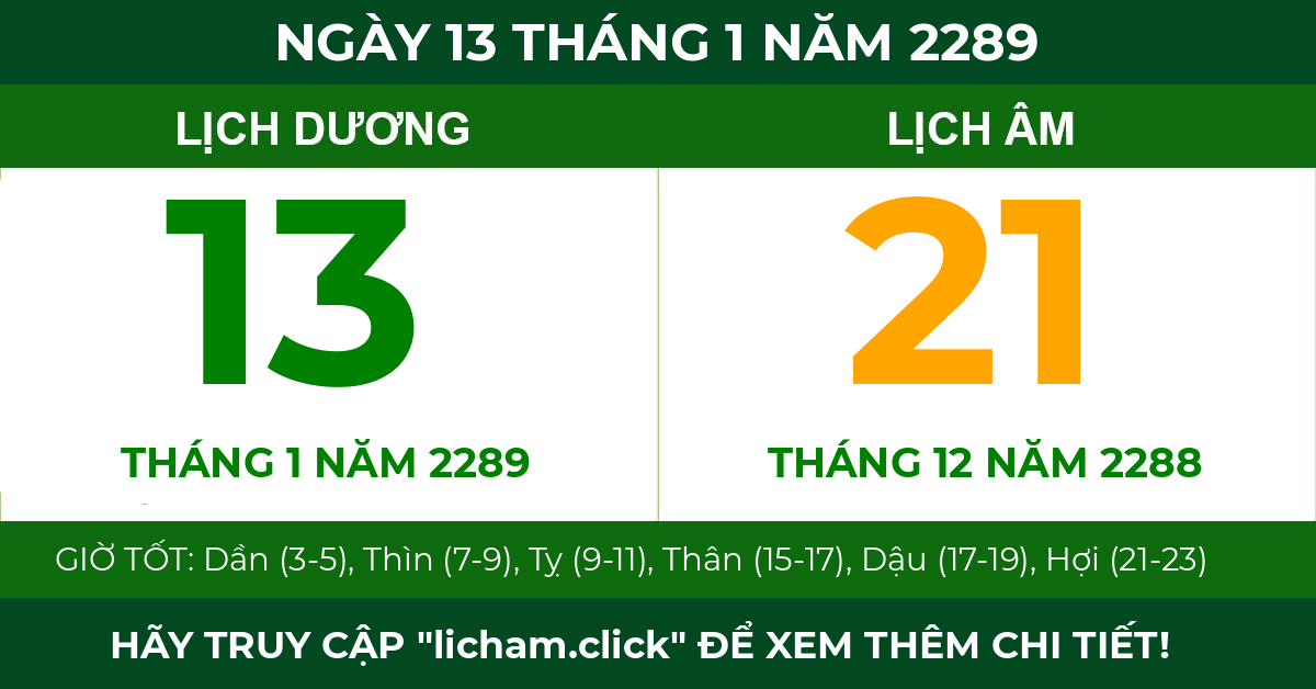 lịch âm ngày 13 tháng 1 năm 2289