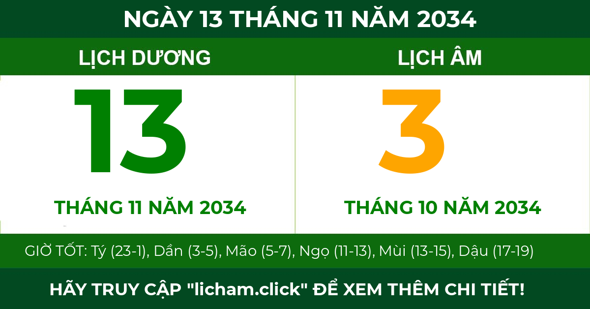 lịch âm ngày 13 tháng 11 năm 2034