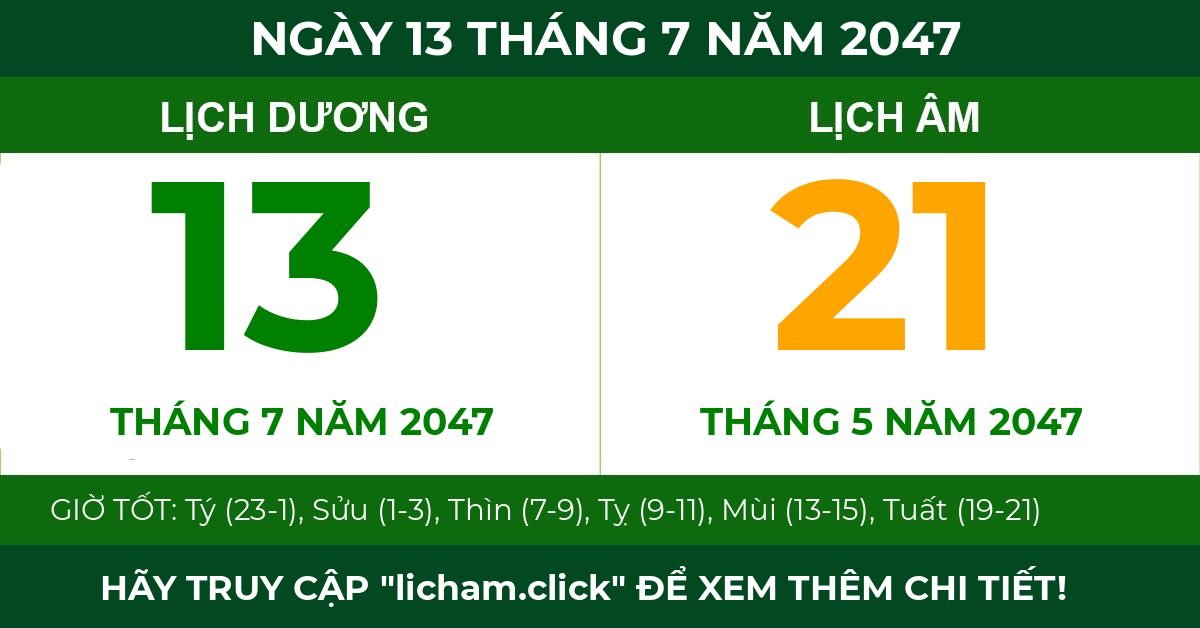 lịch âm ngày 13 tháng 7 năm 2047