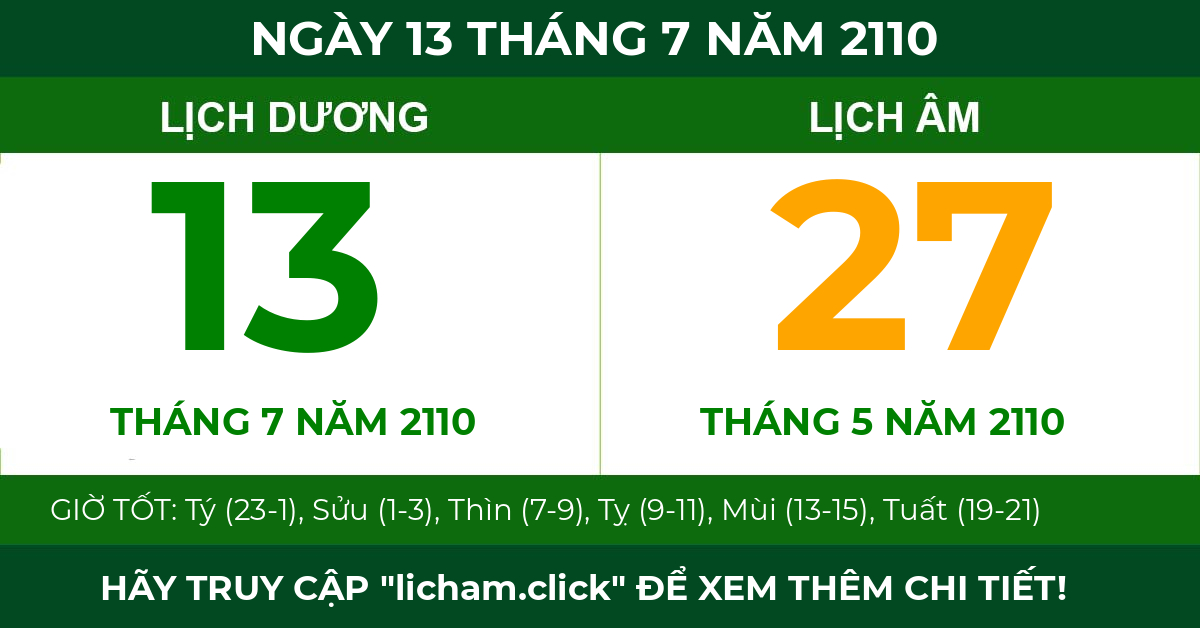lịch âm ngày 13 tháng 7 năm 2110