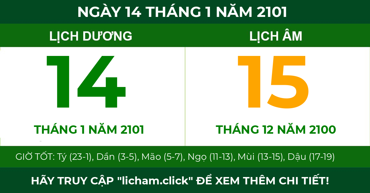 lịch âm ngày 14 tháng 1 năm 2101