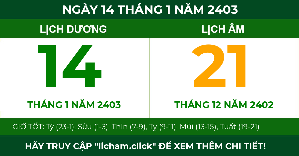 lịch âm ngày 14 tháng 1 năm 2403