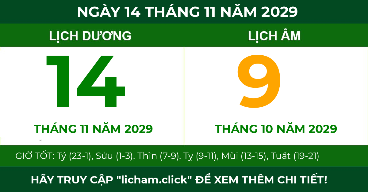 lịch âm ngày 14 tháng 11 năm 2029