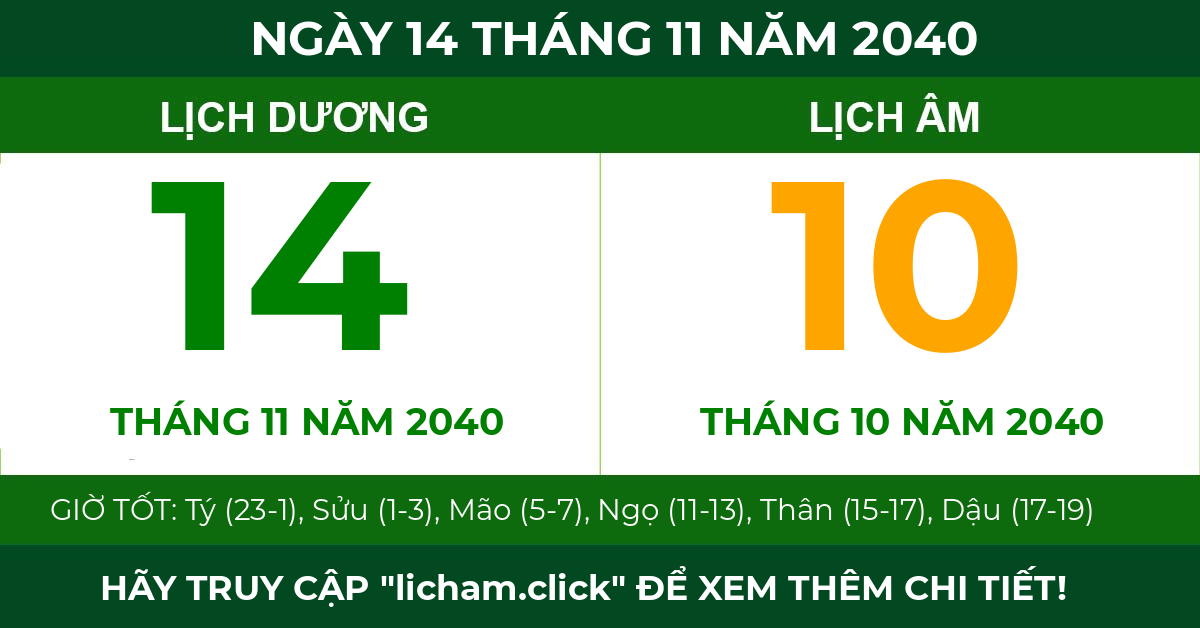 lịch âm ngày 14 tháng 11 năm 2040