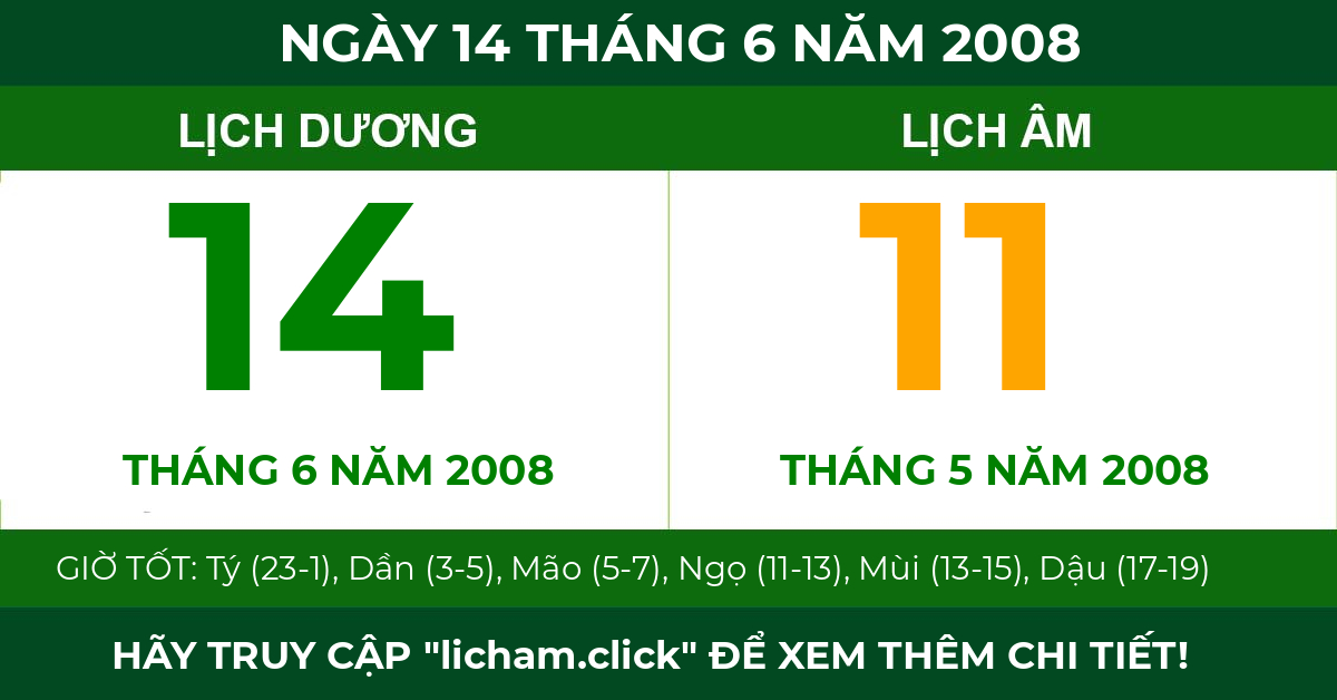 lịch âm ngày 14 tháng 6 năm 2008