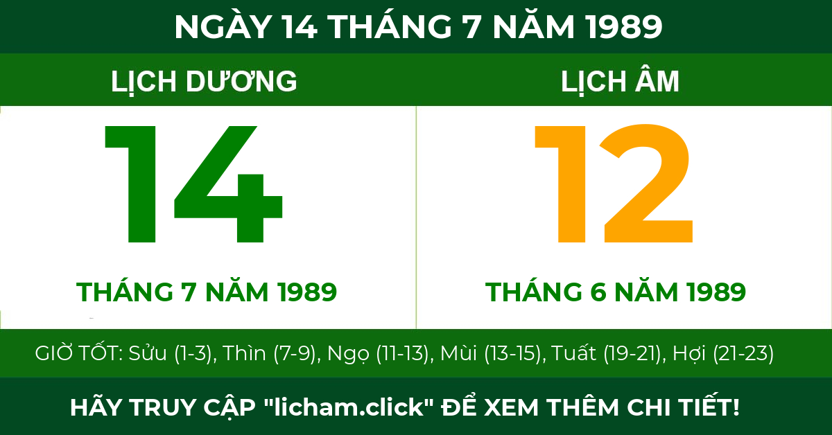 lịch âm ngày 14 tháng 7 năm 1989