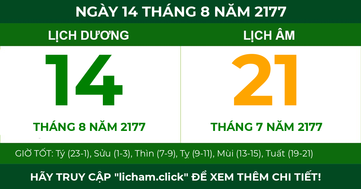 lịch âm ngày 14 tháng 8 năm 2177