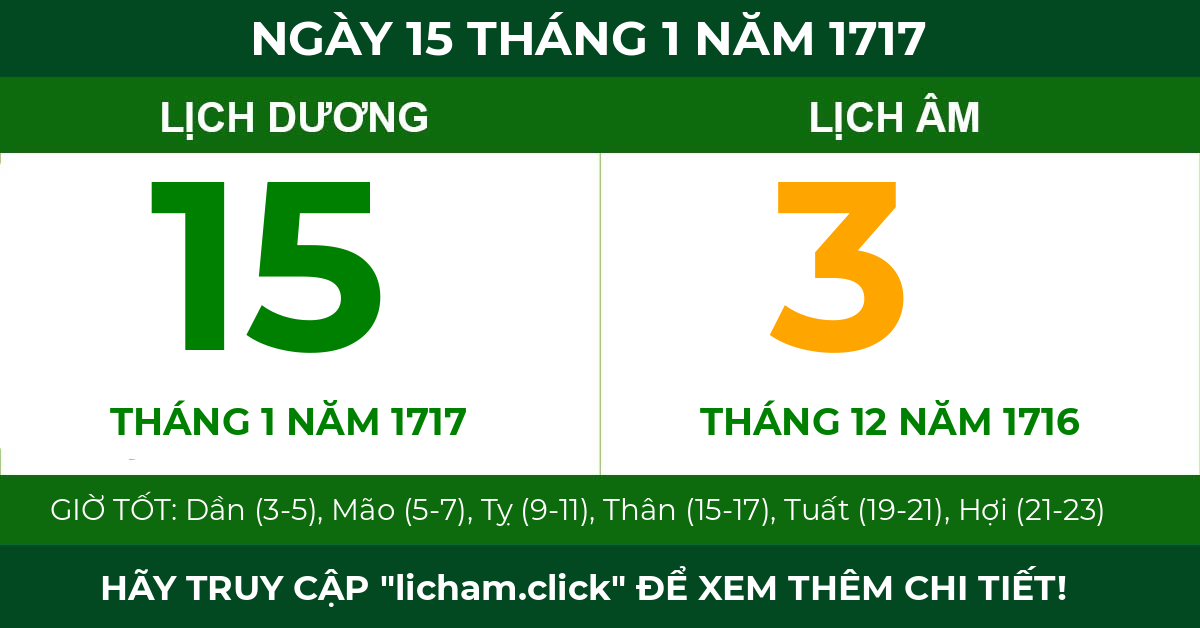 lịch âm ngày 15 tháng 1 năm 1717