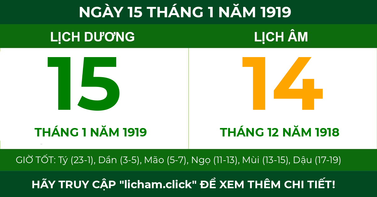 lịch âm ngày 15 tháng 1 năm 1919