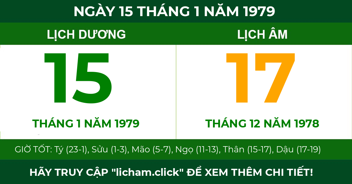 lịch âm ngày 15 tháng 1 năm 1979