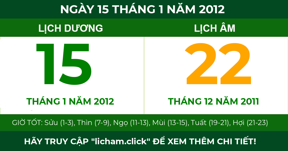 lịch âm ngày 15 tháng 1 năm 2012