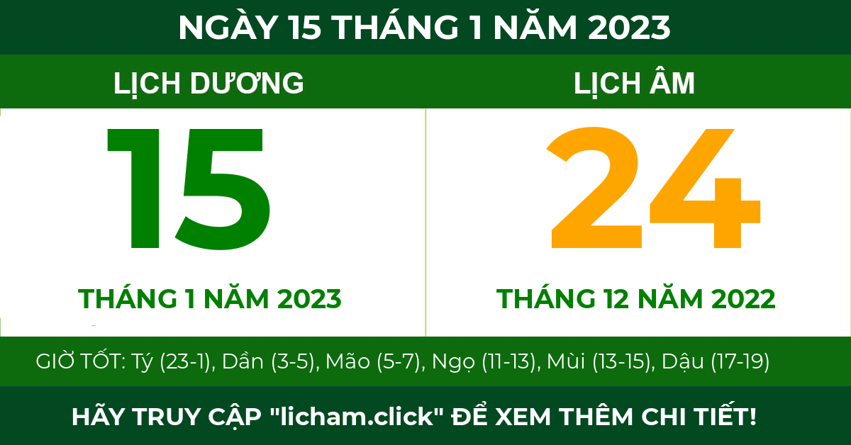 lịch âm ngày 15 tháng 1 năm 2023