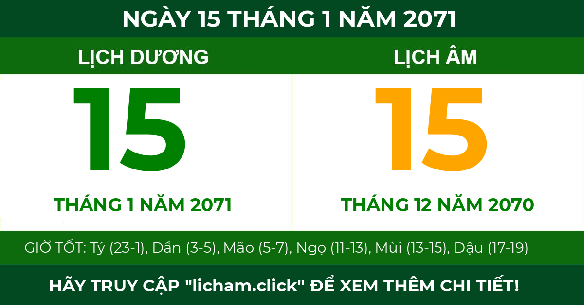 lịch âm ngày 15 tháng 1 năm 2071