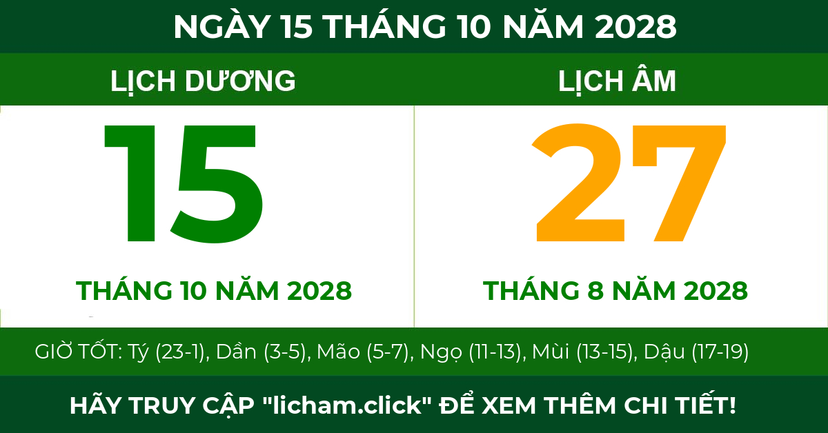 lịch âm ngày 15 tháng 10 năm 2028