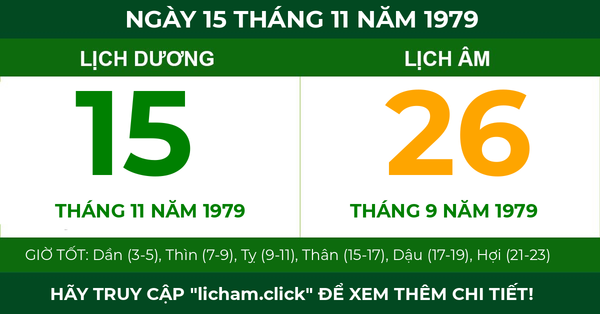 lịch âm ngày 15 tháng 11 năm 1979