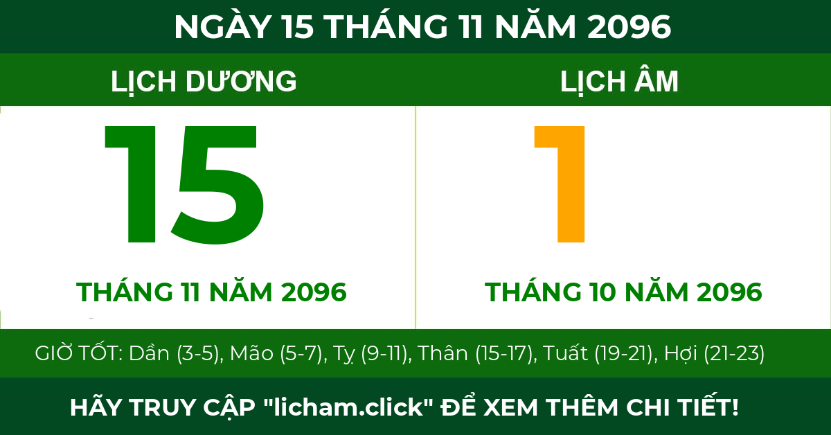 lịch âm ngày 15 tháng 11 năm 2096