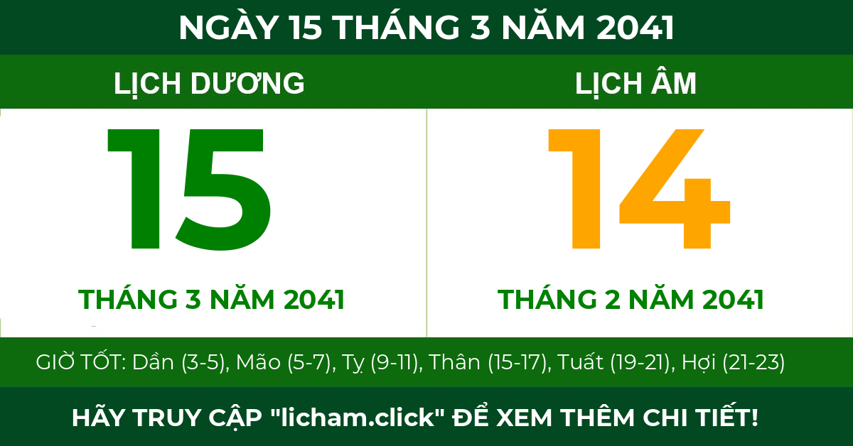 lịch âm ngày 15 tháng 3 năm 2041