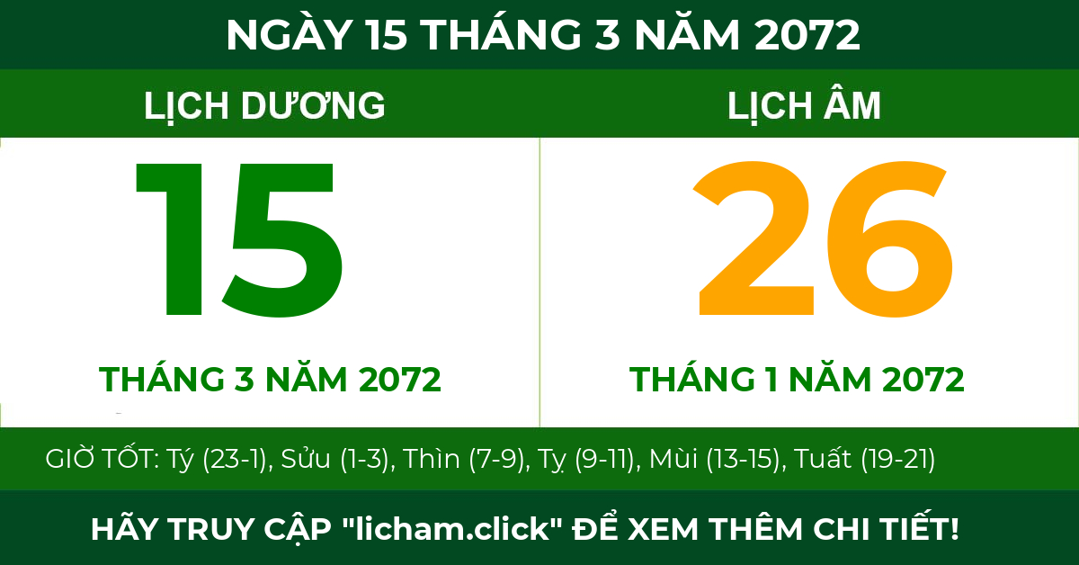 lịch âm ngày 15 tháng 3 năm 2072