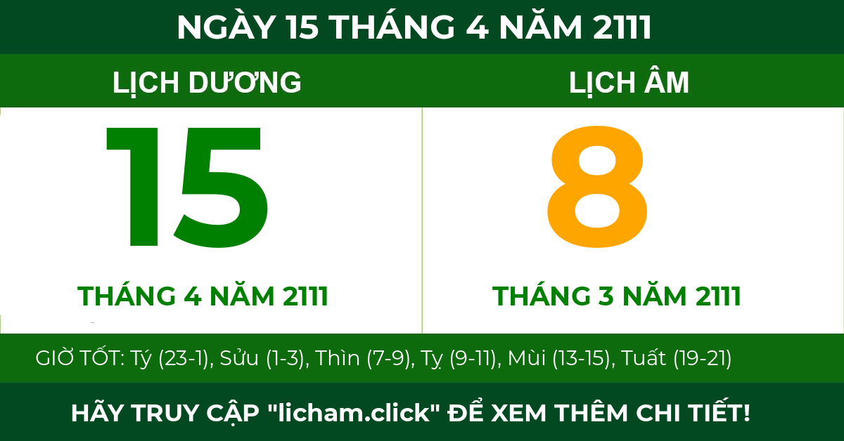 lịch âm ngày 15 tháng 4 năm 2111