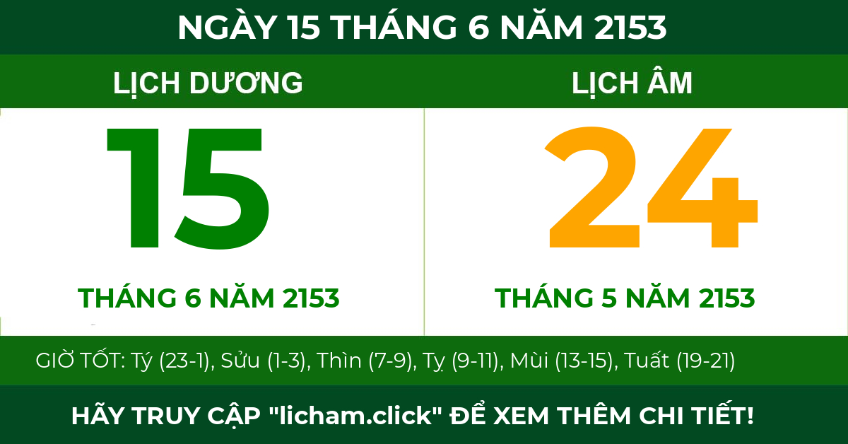 lịch âm ngày 15 tháng 6 năm 2153