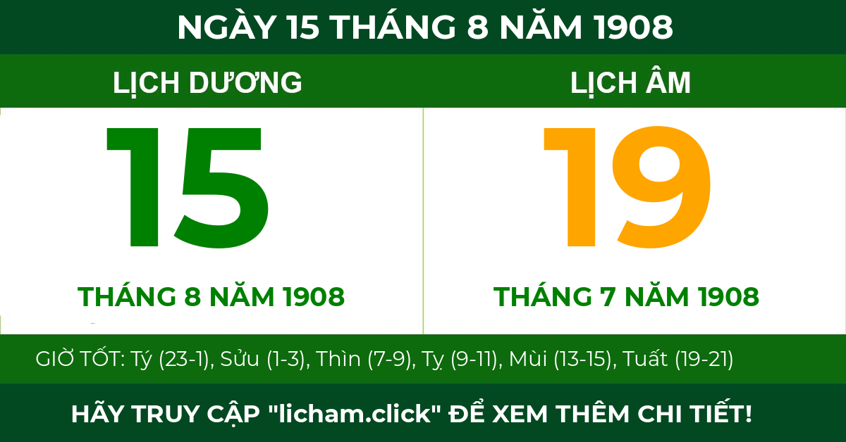 lịch âm ngày 15 tháng 8 năm 1908