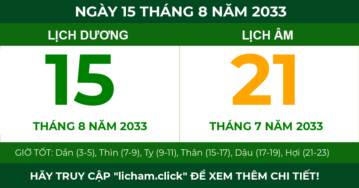 lịch âm ngày 15 tháng 8 năm 2033