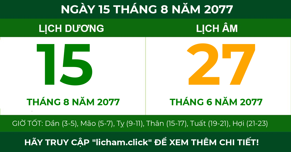 lịch âm ngày 15 tháng 8 năm 2077